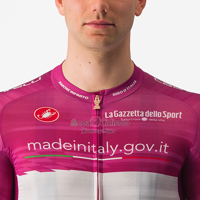 Giro d'Italia Ropa Ciclismo Culotte Corto 2023 Hombre Mangas Cortas Violeta